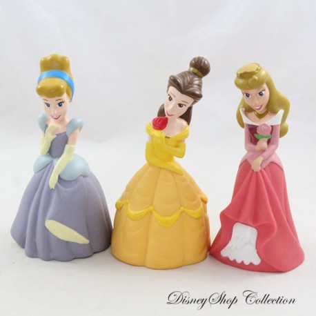 Giocattolo da bagno principessa DISNEYLAND PARIS set di 3 statuine in pvc Belle Aurore e Cenerentola 13 cm