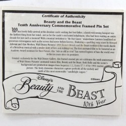 Beauty and the Beast WALT DISNEY GALLERY 10th Anniversary Commemorative Chalkboard Pin Frame
