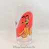 Pluto DISNEY Mickey & Friends Red Orange Clear Tall Glass 14 cm