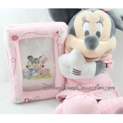 Plush photo frame Minnie DISNEY STORE pink gray baby 36 cm