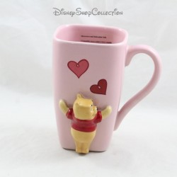 Winnie DISNEY STORE Pink Heart Embossed Mug