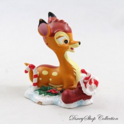 Bambi DISNEY Stivale di Natale Bambi e Figura in Resina di Canna da Zucchero 7 cm