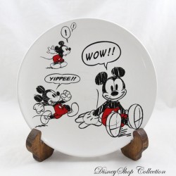 Placa Mickey DISNEYLAND PARIS boceto cómic cerámica blanca Disney 20 cm