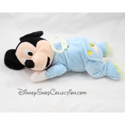 Peluche musicale Mickey DISNEY NICOTOY allongé pyjama bleu nuage 32 cm
