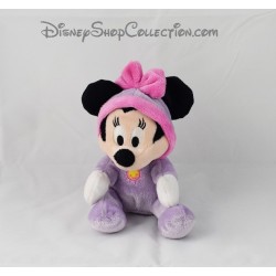 Peluche NICOTOY Disney de Minnie sentada mono pijama morado 18 cm