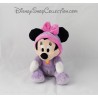 Peluche Minnie NICOTOY Disney assise grenouillére pyjama violet 18 cm