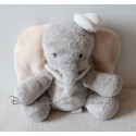 Peluche éléphant Dumbo DISNEY STORE bébé gris beige col blanc 18 cm