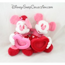 Marco de fotos de felpa Mickey Minnie DISNEY STORE corazón rojo rosa 30 cm