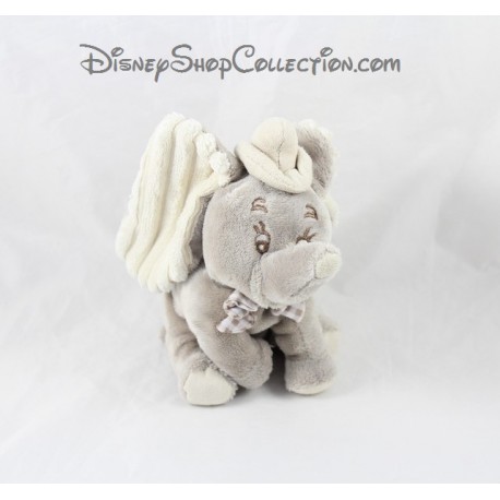 Elephant plush Dumbo DISNEY NICOTOY gray gingham bowtie