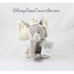 Peluche éléphant Dumbo DISNEY NICOTOY gris noeud papillon vichy