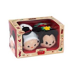 Ensemble mini peluche Tsum Tsum Mickey et Minnie DISNEY STORE Noël 