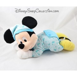 DISNEY Mickey peluche alargado resplandor azul NICOTOY pijamas en la oscura Luna 30 cm