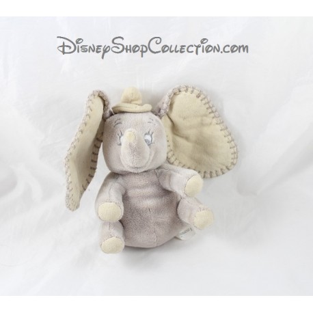 Peluche éléphant Dumbo DISNEY NICOTOY gris beige 18 cm