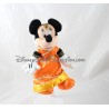 Peluche Minnie DISNEYLAND PARIS Hindou robe satin orange 23 cm