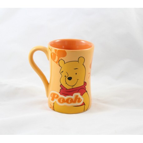 Mug Winnie l'ourson DISNEY STORE tasse orange Pooh en céramique relief 