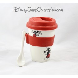 Travel mug Mickey DISNEYLAND PARIS ceramic lid silicone spoon 12 cm