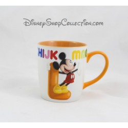 Mickey mug DISNEYLAND PARIS letter L orange ceramic cup