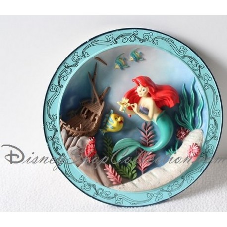 Assiette décorative la petite Sirène DISNEY Ariel en relief et résine 1989