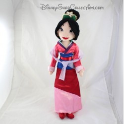 Puppe Plüschige Mulan DISNEY STORE Kleid Rosa Satin Krone rot 54 cm 