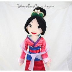 Doll plush Mulan DISNEY STORE dress pink satin Crown red 54 cm 