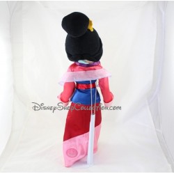 Muñeca peluche Mulan DISNEY STORE vestido rosa satén corona rojo 54 cm 