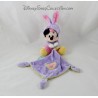 Minnie DISNEY NICOTOY Hooded Mouse Blanket Dressed as Bunny and Purple Handkerchief