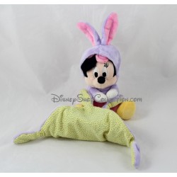 Doudou mouse Minnie DISNEY NICOTOY hood disguised as a rabbit and purple handkerchief
