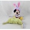 Doudou Maus Minnie DISNEY NICOTOY Haube getarnt als Kaninchen und lila Taschentuch