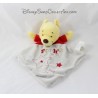 Doudou plat Winnie DISNEY BABY Pooh's toy box rouge gris 30 cm