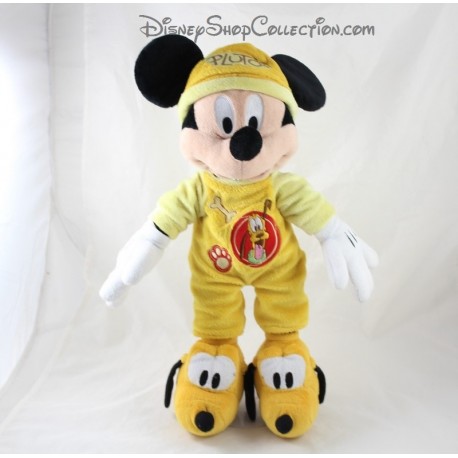Plush Mickey DISNEYLAND PARIS yellow Pajamas Pluto Disney 40 cm