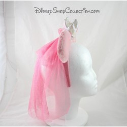 Pink Minnie DISNEYLAND PARIS ears headband Crown and veil bride