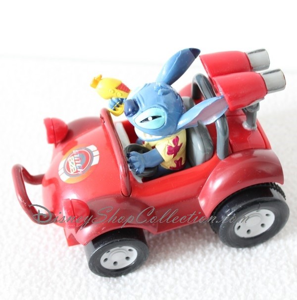 Stitch en voiture rouge 626 a friction Figurine Disney. 