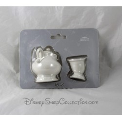 Set of salt and pepper DISNEY STORE the Belle and the beast Mrs. Samovar and white Zip