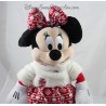 Peluche Minnie DISNEY STORE tenue de fête Noël jupe en laine 2015 43 cm