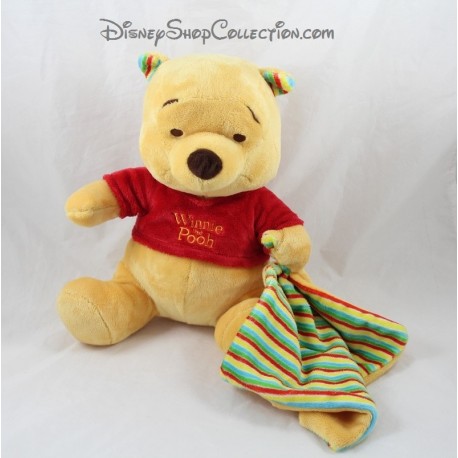 Plush Winnie the Pooh NICOTOY striped cover yellow red blue green