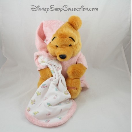 Peluche Winnie the Pooh DISNEY STORE cubierta 2001 pijama rosa