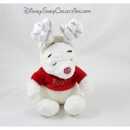 Plush Winnie the Pooh DISNEY STORE white silver reindeer 20 cm