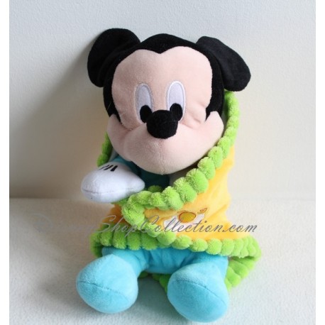 Peluche Mickey DISNEY bebé con nubosco azul naranja verde 29 cm