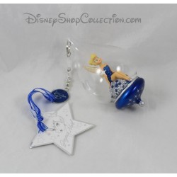Kugel aus Glas DISNEYLAND PARIS blau Tinkerbell Weihnachten 25. Jahrestag Disney 13 cm