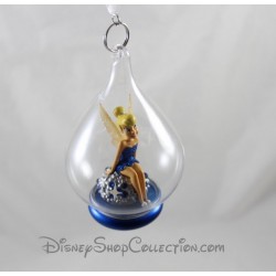 Sfera di vetro DISNEYLAND PARIS blu Tinkerbell Natale 25 anniversario Disney 13 cm