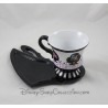 Mug and saucer DISNEY PARKS Alice in the Wonderland white 9 cm black
