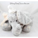 Peluche éléphant Dumbo DISNEY STORE bébé gris beige col blanc 35 cm