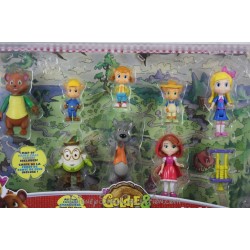Set of 9 figurines DISNEY Junior Gold buckle and little bear Goldie & Bear fairytale friends of the forest