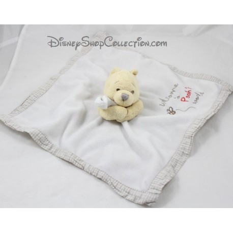 Doudou plat Winnie l'ourson DISNEY STORE Welcom to Pooh's World bords vichy