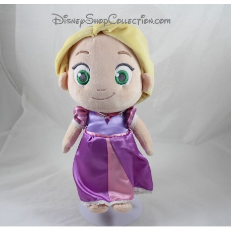 Muñeca Rapunzel DISNEY STORE peluche niña vestido malva 30 cm...