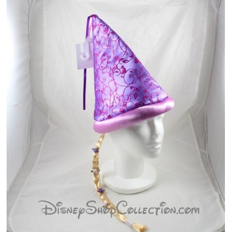 Rapunzel DISNEYLAND PARIS Hat purple flowers blond hair Disney 30 cm