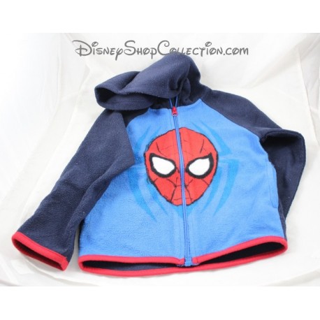 Gilet polaire Spiderman MARVEL Disney superhéros zip bleu et rouge 5 ans
