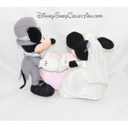 Plüsch Mickey Minnie DISNEY STORE Hochzeit grau weiß 22 cm Bilderrahmen