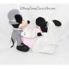 Peluche cadre photo Mickey Minnie DISNEY STORE mariage gris blanc 22 cm