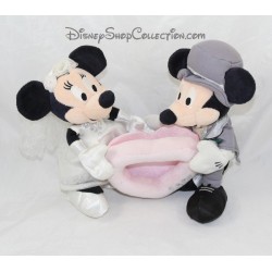Plüsch Mickey Minnie DISNEY STORE Hochzeit grau weiß 22 cm Bilderrahmen